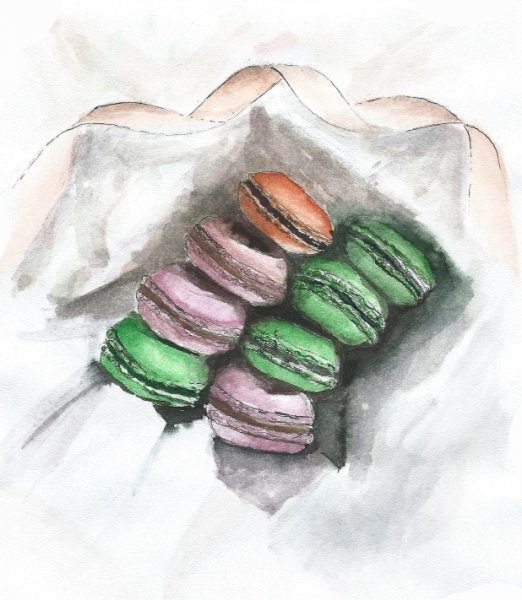 Макаронс скетч маркерами