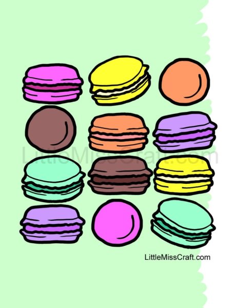 Печенье макарон нарисованное