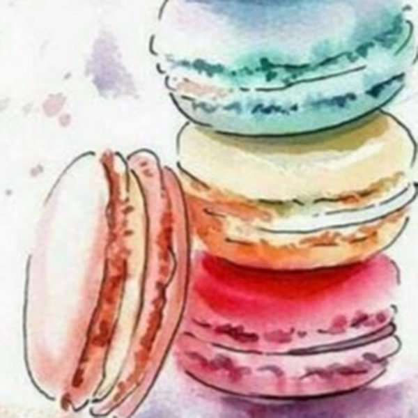 Макарун фон акварель