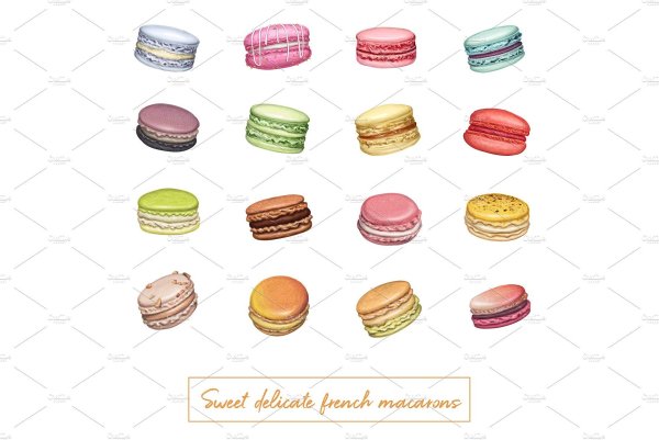 Печенье макарон нарисованное