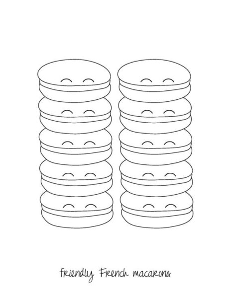 Раскраски печенья макаронс