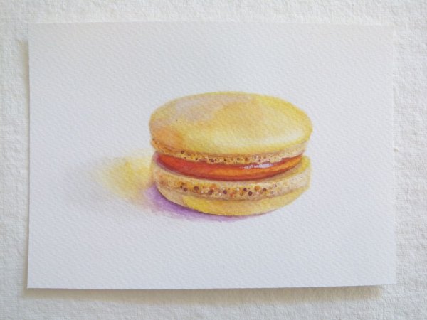 Макаронс пирожное акварель