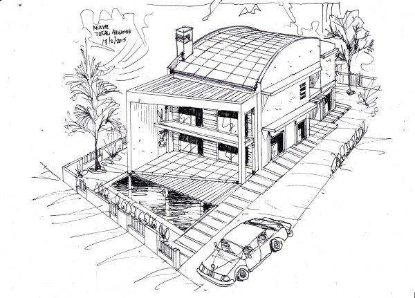 Нарисовать современный дом