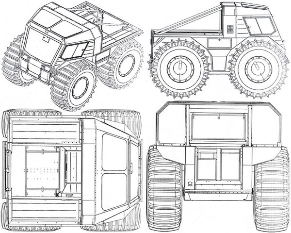 Чертежи бортоповоротного вездехода Шерп
