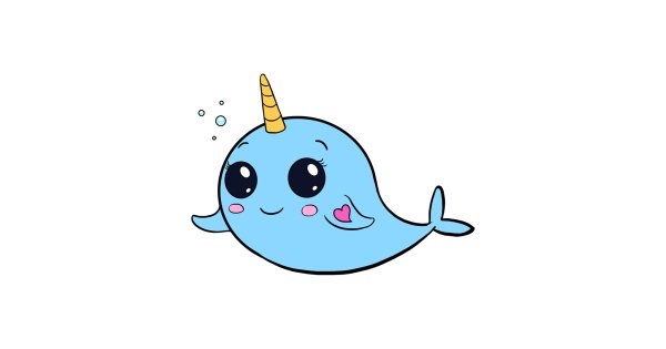 Нарвал нарисовать