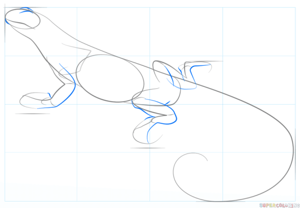 Игуана рисунок пошагово