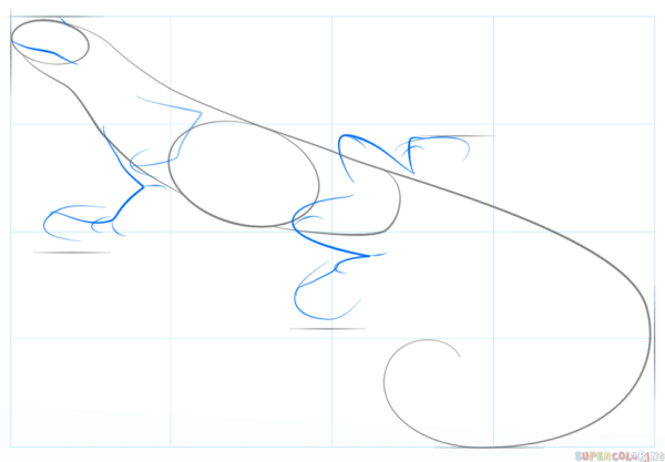 Игуана рисунок карандашом поэтапно