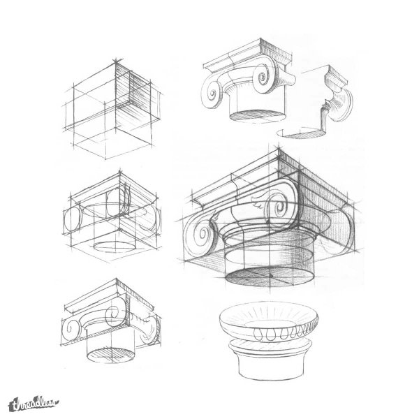 Рисование капители дорического ордера