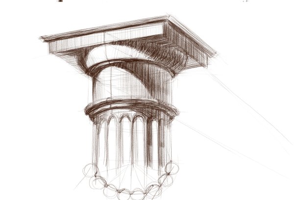 Ионическая Капитель конструктивный рисунок