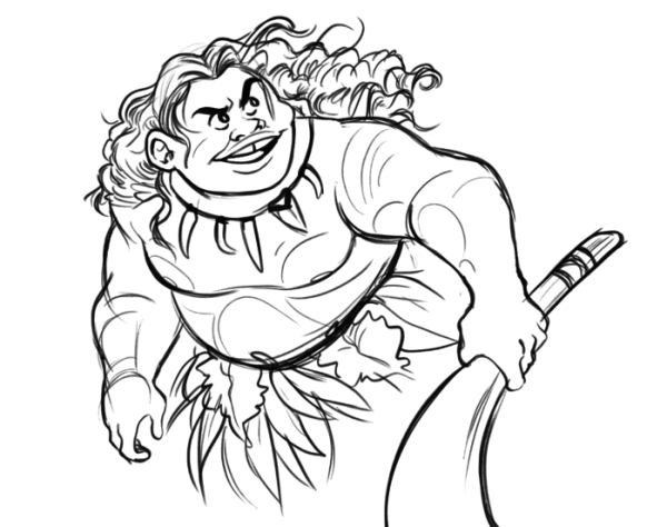 Раскраска Моана и Мауи