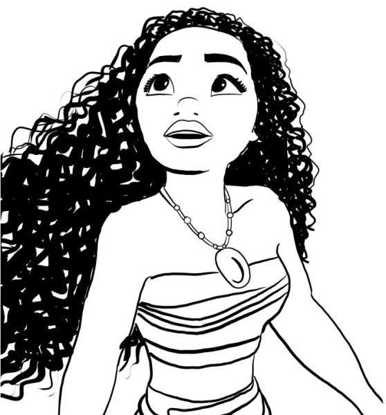 Принцесса Моана раскраска