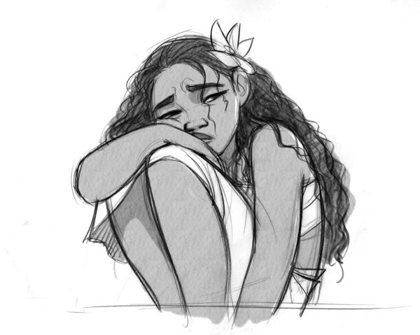 Моана рисунок карандашом