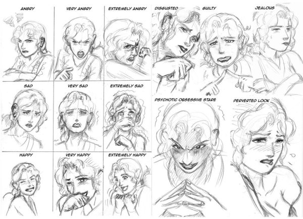 Эмоции для рисования злость