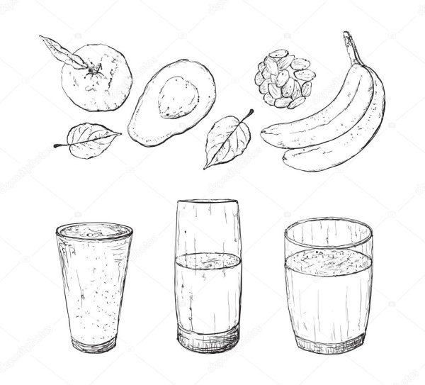 Смузи рисунок для заштриховки