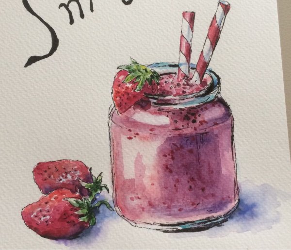 Интересные рисунки с бутылочкой смузи