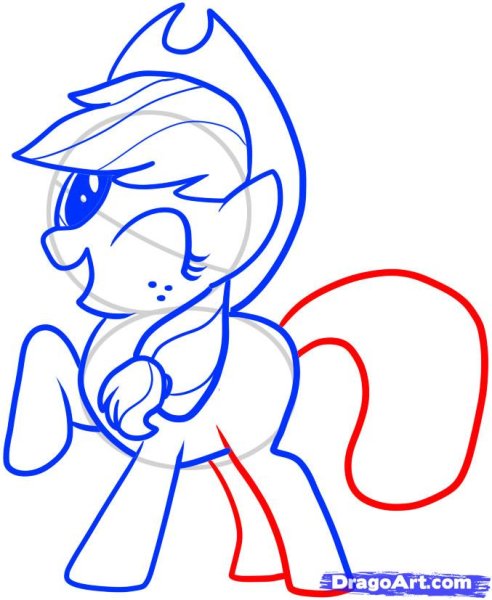 Пони карандашом эпл Джек