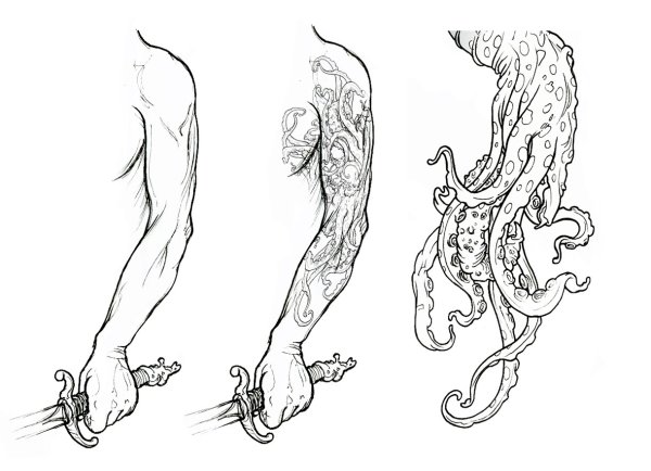 Извивающиеся щупальца тату