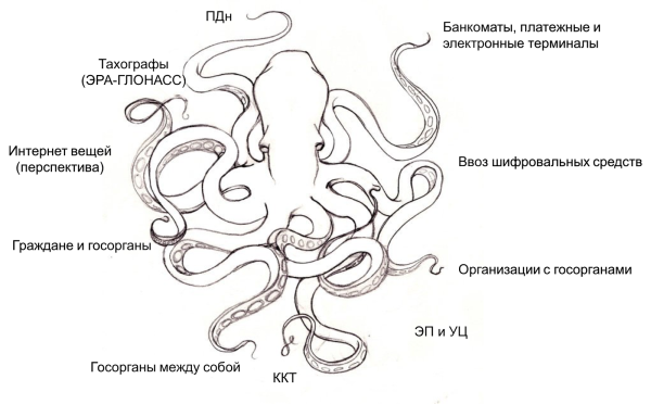 Осьминог тату эскиз