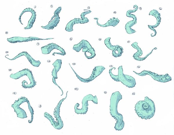 Туториал по рисованию щупалец