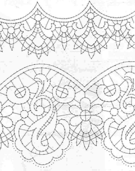 Имитация вышивки Ришелье точечная роспись