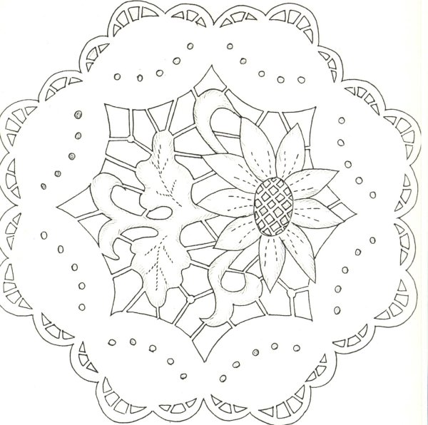 Имитация вышивки Ришелье точечная роспись