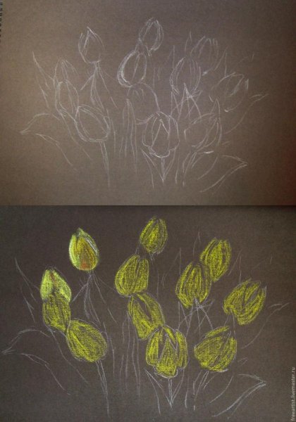 Рисование пастелью сухой пошагово