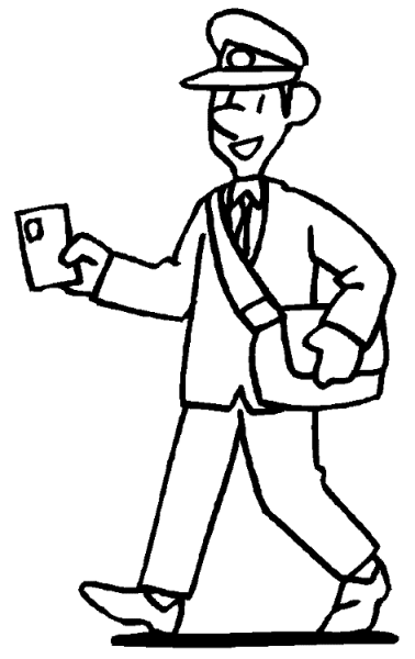 Почтальон раскраска для детей