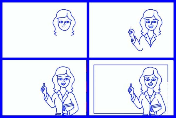 Как нарисовать учителя поэтапно