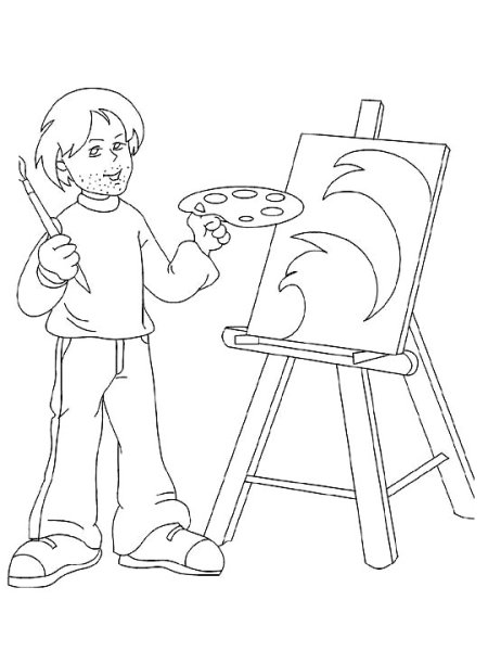 Художник раскраска для детей