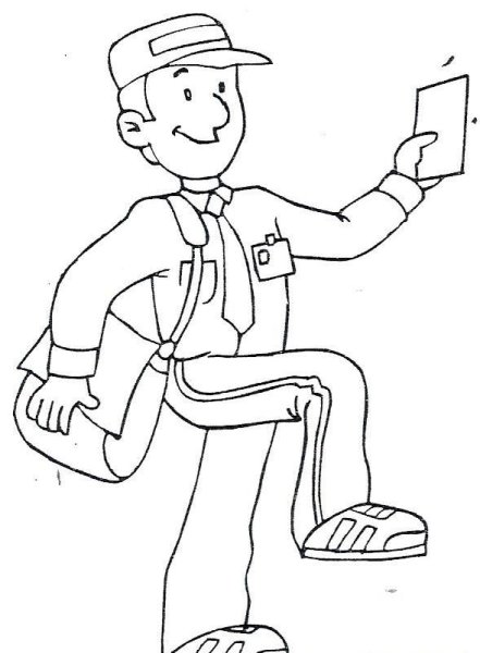 Почтальон раскраска для детей
