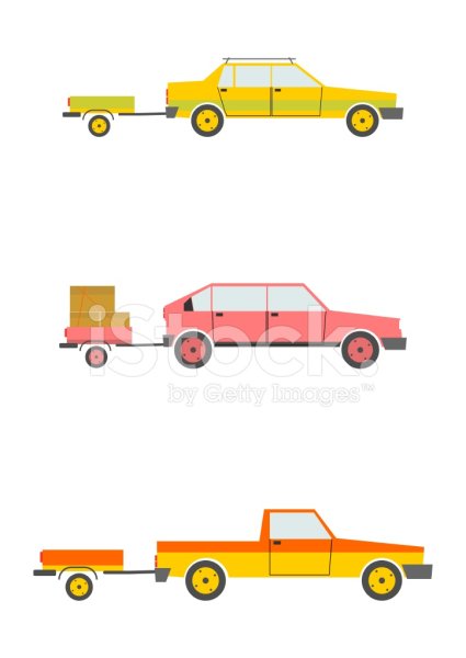 Автомобиль с прицепом вектор