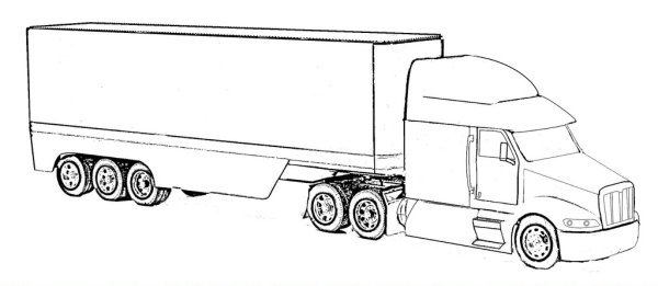 Фура раскраска для детей