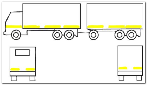 Контурная маркировка грузовых автомобилей