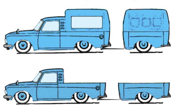 Развертка автомобиля ИЖ 2715