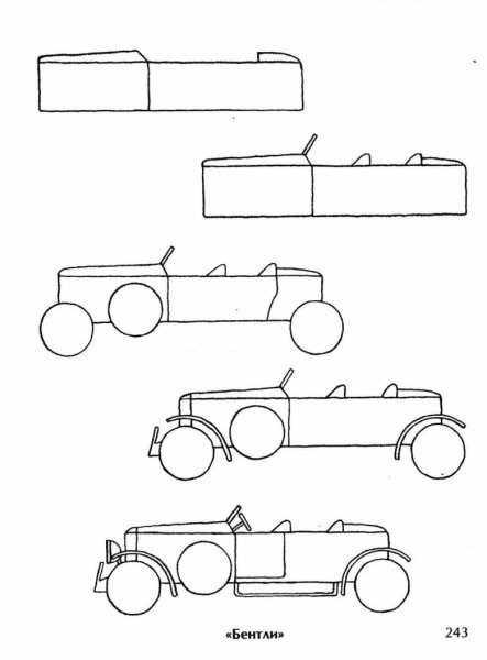 Пошаговое рисование машины