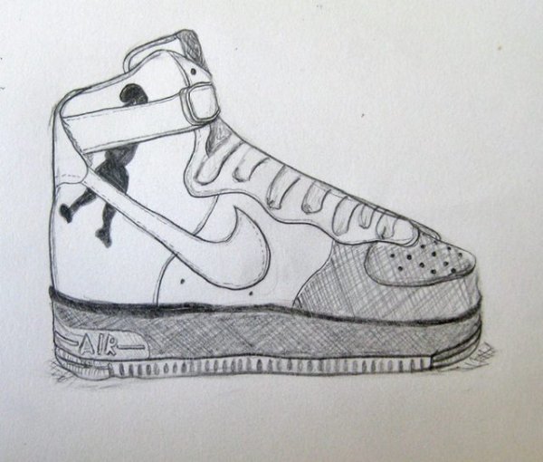 Nike Air Force 1 карандашом