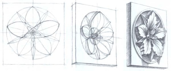 Конструктивное построение гипсовой розетки