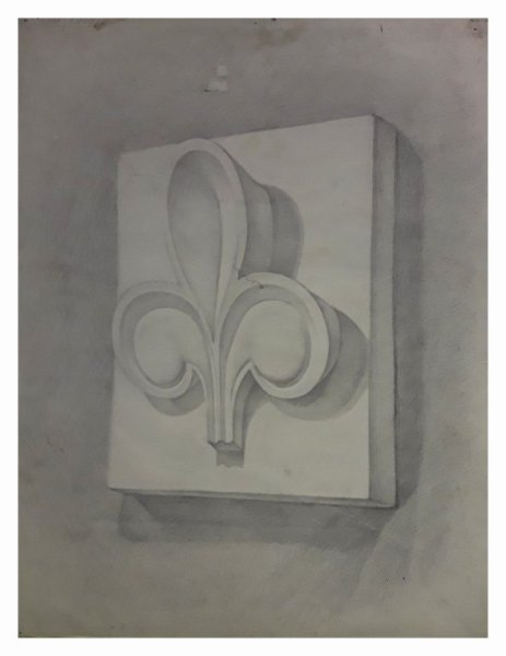 Гипсовая розетка трилистник рисунок Академический