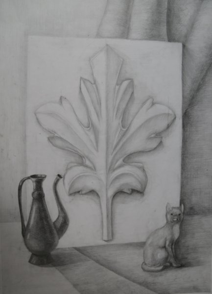 Натюрморт с гипсовой розеткой