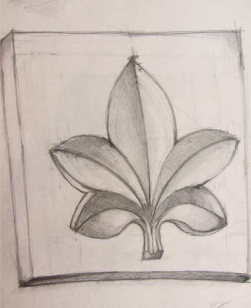 Гипсовая розетка пятилистник построение