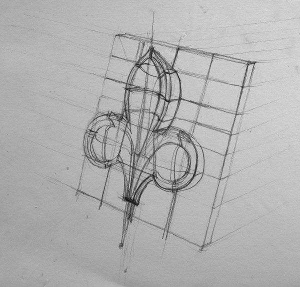 Гипсовая розетка трилистник построение