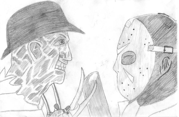 Рисунки Фредди Крюгера против Джейсона