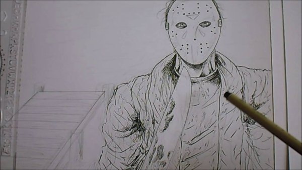 Джейсон Вурхис арт карандашом