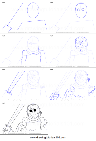 Джейсон нарисованный карандашом пошаговая