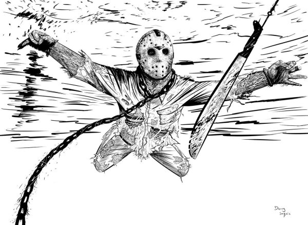 Раскраски для мальчиков Джейсон Вурхис