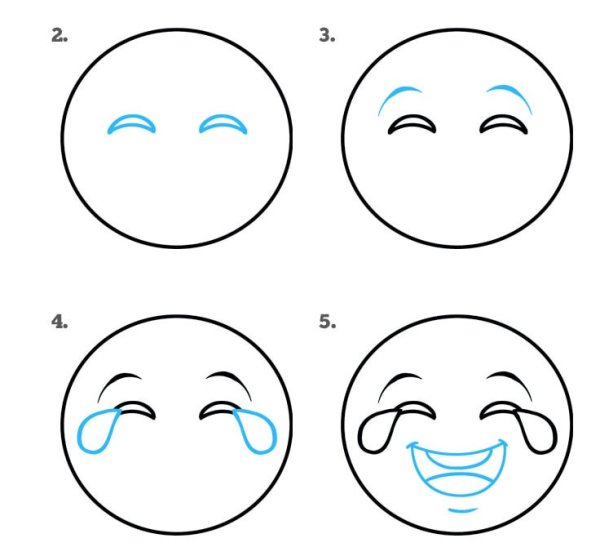 Нарисовать смайлика поэтапно