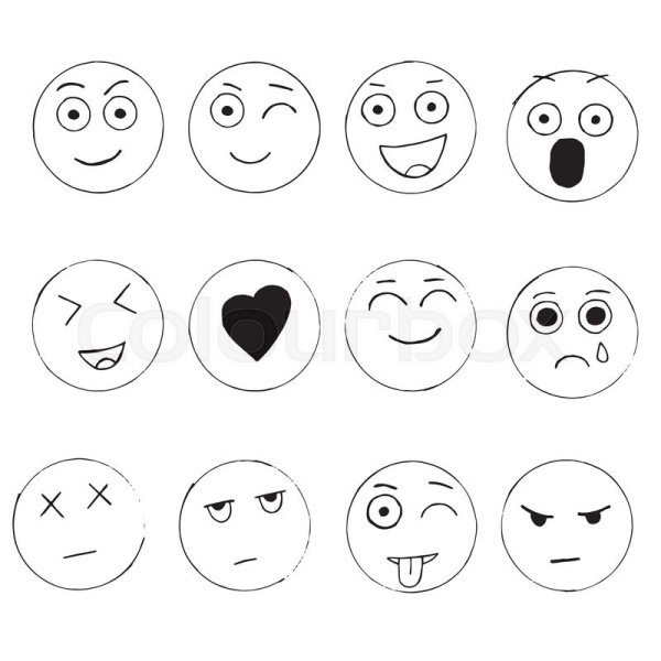 Рисунки смайликов карандашом для срисовки