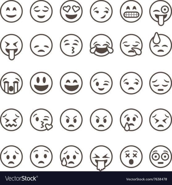 Смайлы чёрно белые