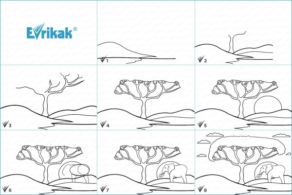 Схема рисования пейзажа