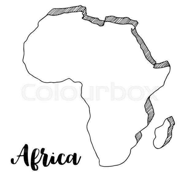 Вид на Африку рисунок карандашом